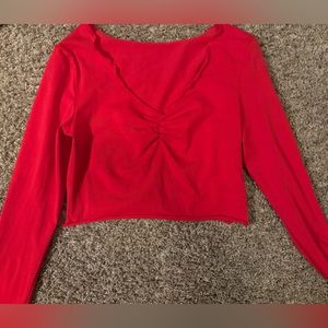 Size small SHEIN red crop long sleeve